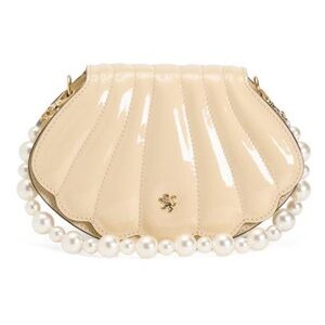 Pratesi Made In Italy Beige Pearl-Accent Shell Bag